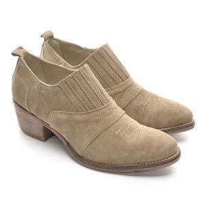 Khrio Saio Tan Suede Slip On Western Booties 38 New